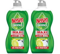 Nelsen detersivo stoviglie e piatti a mano, Concentrato di Potere Limone, con azione sgrassante, 450 ml (Confezione da 2)