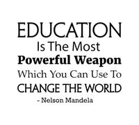 Nelson Mandela cita l'istruzione come l'arma più potente della scienza Adesivi murali in vinile 68x88cm Non cade Nero