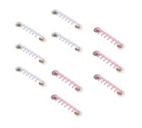 Nelsonerty Ganci adesivi potenti a 6 file per appendere negli angoli della cucina e del bagno, ganci senza striature, bianco e rosa