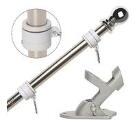 NELXINJO Kit per asta portabandiera per casa, 1,8 m, in acciaio inox, per esterni residenziali o commerciali, con staffa, 2 anelli con cuscinetti a sfera anti-groviglio
