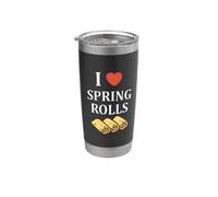 Nem food funny simple quote I love spring rolls Bicchiere termico in acciaio inox doppia parete