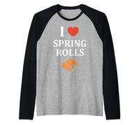 Nem Food Funny Simple Quote I Love Spring Rolls Maglia con Maniche Raglan
