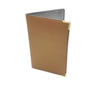 nemau Porta carta veicolo 2 persiane per permesso e assicurazione + custodia 3 persiane trasparente per carta grigia, materiale gomma espansa beige metallizzato, made in France, beige, format fermé 9