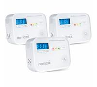 NEMAXX® CM18 Rilevatore di Monossido di Carbonio/Allarme CO con Display LCD - 85 dB, Sensore Elettrochimico, EN 50291-1:2018, Pulsante Test, 3× Batterie AA LR6, Durata del Prodotto 10 Anni - Set da 3