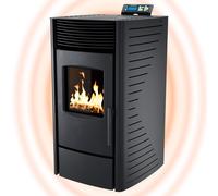 NEMAXX P9 Stufa a pellet 11 kW 220 m³ telecomando timer programmabile Nero
