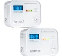 NEMAXX® Set da 2 CM18 Rilevatore di Monossido di Carbonio - Durata di vita 10 anni, Allarme 85 dB,Sensore elettrochimico, Alimentazione a batterie,Allarme CO per casa e locale caldaia