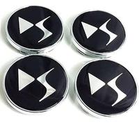 Nemeae Coprimozzo 4 PZ 60mm per Citroen Vts Saxo Elysee DS3 DS6 DS7 C3 C4 C5 Coprimozzo per Mozzo Centrale per Auto Cerchi per Automatico Copertura Badge Emblem Sticker Tappi per Mozzo Ruota,Black