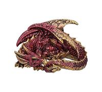 Nemesis Now Aaden-Statuetta di Drago Che riposa, Colore: Rosso e Dorato, Resina, 10.2cm