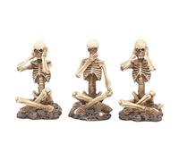 Nemesis Now AL50292 - Statuetta See No, Hear No, Speak No Skeletons, colore: avorio