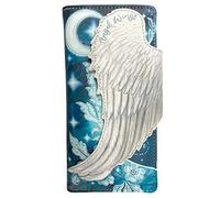 Nemesis Now Angel Wings - Borsa con Piume Bianche in Rilievo, 18,5 cm, Colore: Blu