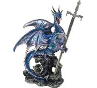 Nemesis Now - Aprilettere con spada del drago, 23 cm, colore: Blu