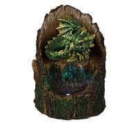 Nemesis Now Arboreal Hatchling Green Dragon in Tree Trunk Light Up Figurine, Rosso, 10,8 cm