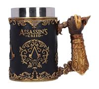 Nemesis Now Assassin's Creed - Boccale da 15,5 cm, in resina, nero/oro, prodotto ufficiale Assassin's Creed, tazza da birra in resina di alta qualità, accuratamente dipinta a mano