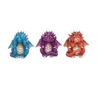 Nemesis Now B3756K8 - Statuina di tre dragoni saggi, 8,5 cm, colore rosso, resina