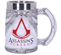 Nemesis Now B5296S0 Officially Licensed Assassins Creed White Game Tankard, Resin w. Stainless Steel Boccale con Licenza Ufficiale, Colore: Bianco, Acciaio Inox