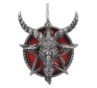 Nemesis Now Baphomet Head Red Pentagram - Ornamento decorativo da appendere, 9,5 cm, colore: Nero