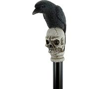 Nemesis Now - Bastone da Passeggio Way of The Raven, 16 cm, in Resina, plastica, Taglia Unica, Colore: Nero