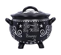 Nemesis Now Big Witch Energy Calderone Box 15,4 cm, resina, nero, collezione Halloween Giftware, scatola di calderone della strega di Halloween, regalo di stregoneria, scatola di immagazzinaggio,