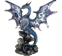Nemesis Now Statuetta di Drago Blue Dragon Protector, Poliresina 26 cm, Blu