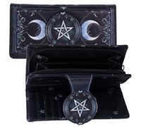 Nemesis Now Borsa Triplice Luna in rilievo | Design artistico 3D goffrato, scomparti multipli per carte e monete, pelle PU, confezione regalo pronta