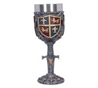 Nemesis Now Calice araldico 20 cm, resina, argento, spada e scudo, collezione storica, regalo medievale, inserto in acciaio inox rimovibile, colato in resina di alta qualità, sapientemente dipinto a