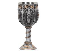 Nemesis Now Argento, Calice Medievale Cavaliere 17,5 cm, Resina con Inserto in Acciaio Inox, 5 cm