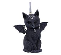 Nemesis Now Cult Cuties Malpuss - Ornamento da appendere a forma di gatto occulto alato, 9,2 cm, in resina, colore: nero, dipinto a mano