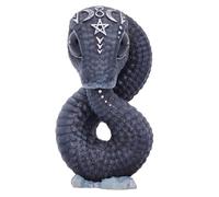 Nemesis Now Cult Cuties Ouroboros Snake 9,6 cm, resina, nero, statuetta di serpente occulto Ouroboros, spaventosamente adorabile, regalo serpente, fuso in resina di alta qualità, dipinto a mano
