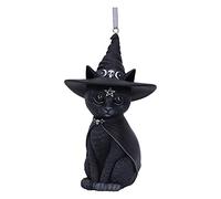 Nemesis Now Cult Cuties Purrah - Ornamento da appendere a forma di gatto, 11,5 cm, in resina, colore: nero, spaventosamente adorabile e ammaliante, gatto strega, fuso in resina di alta qualità,