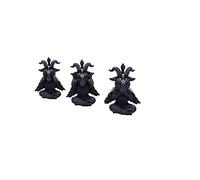Nemesis Now Cult Cuties Three Wise Baphoboo 13,4 cm, resina nera, statuette di Baphoboo di tre saggi, statuette di Baby Baphomet, da collezione Baphomet, fondute nella migliore resina, dipinte a