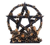 Nemesis Now Dark Floral Pentagram Figurine 16.5cm, Resin, Black & Gold, Floral D