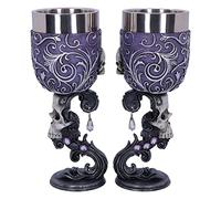 Nemesis Now Deaths Desire - Set di due calici a forma di cuore, colore: viola, 18,5 cm