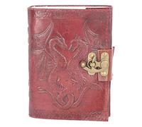 Nemesis Now Double Dragon Leather Journal With Lock 20cm Brown