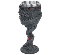 Nemesis Now Dragon Coil Goblet 20cm Black Calice a Spirale, 20 cm, Colore: Nero, Resina con Inserto in Acciaio Inox, 1 unità (Confezione da 1)