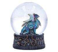 Nemesis Now Dragon Storm - Palla di neve in resina, 10 cm, con drago blu, decorazione per la casa, in resina di alta qualità, accuratamente dipinta a mano