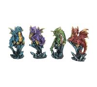Nemesis Now Dragonling Brood, set di 4 pezzi, 4 cm, multicolore metallizzato