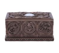 Nemesis Now Dragons of the Sabbats Tarot Box 14.5cm, Resin, Bronze, Anne Stokes