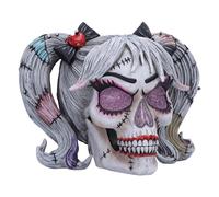 Nemesis Now Drop Dead - Decorazione a forma di teschio, in resina, colore bianco, 15,5