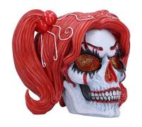 Nemesis Now Drop Dead Gorgeous - Ornamento Cackle and Chaos 19 cm, resina, statuetta di teschio di clown, teschio femminile con occhi glitterati, fuso in resina finissima, sapientemente dipinto a mano