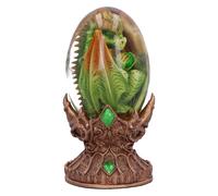 Nemesis Now Elemental Dragonlings, statuetta a forma di uovo in vetro, colata in resina di alta qualità, sapientemente dipinta a mano, terra