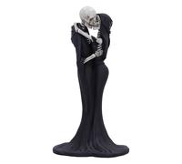 Nemesis Now Eternal Kiss 24 cm, resina, regalo di nozze gotico, statuetta bacio scheletro, fusa in resina finissima, dipinta a mano, bianco e nero