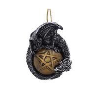 Nemesis Now Festive Hanging Dragon Ornament Caspar-Statuetta Ornamentale a Forma di Drago, Oro, 8.89cm