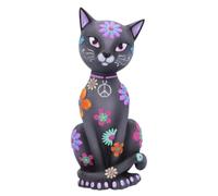 Nemesis Now Hippy Kitty 26 cm, Statuetta Gattino Nero in Resina, Regalo Spirituale, Dipinta a Mano