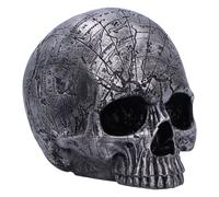 Nemesis Now Mappa mentale 15 cm, resina, argento, figura di teschio, ornamento a forma di teschio d'argento, regalo da collezione, fusa nella migliore resina, sapientemente dipinto a mano