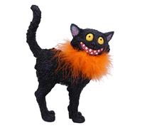 Nemesis Now Furdinand 23cm, Resin, Black, Whimsical Smiling Cat Figure, Silly Bl