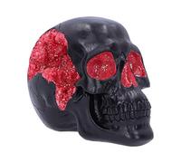 Nemesis Now Geode Black Red Gothic Glitter Skull Figurine Nero Rosso Gotico Teschio, Poliresina, Taglia Unica