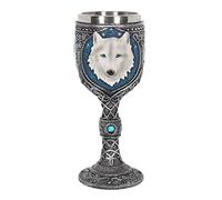 Nemesis Now Goblet 19.5cm Blue Ghost Wolf Calice 19,5 cm, Colore: Blu, Resina con Inserto in Acciaio Inox, Taglia Unica