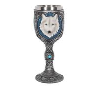 Nemesis Now Goblet 19.5cm Blue Ghost Wolf Calice 19,5 cm, Colore: Blu, Resina con Inserto in Acciaio Inox, Taglia Unica