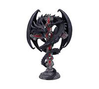 Nemesis Now Gothic Guardian Dragon Cross Candle Holder 26.5cm, Black Anne Stokes-Portacandela Gotico con Drago Custode a Croce, 26,5 cm, Colore: Nero, Resina Artificiale