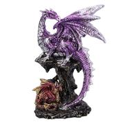 Nemesis Now Hatchling Protection Dragon and Dragonling Parental Figurine,Purple,